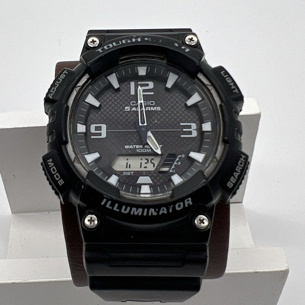 Casio AQ-S810W Tough Solar 5208 Ana-Digi 100M Illuminator 48mm NEW BATTERY Read